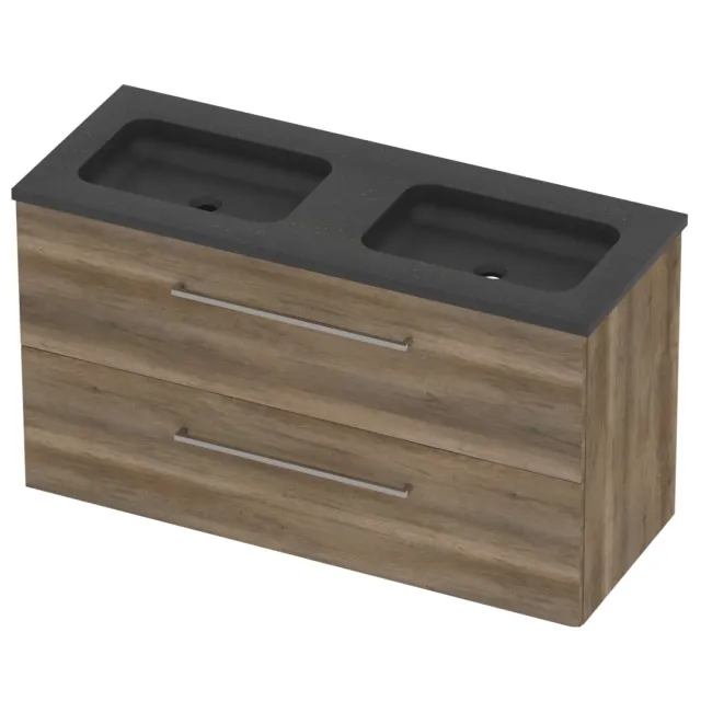 Basic-Line Rocky 46 Badmeubelset Hardsteen 120x46x62 cm R46BSDSO120D0 Scotch Oak Blue Stone Grijs