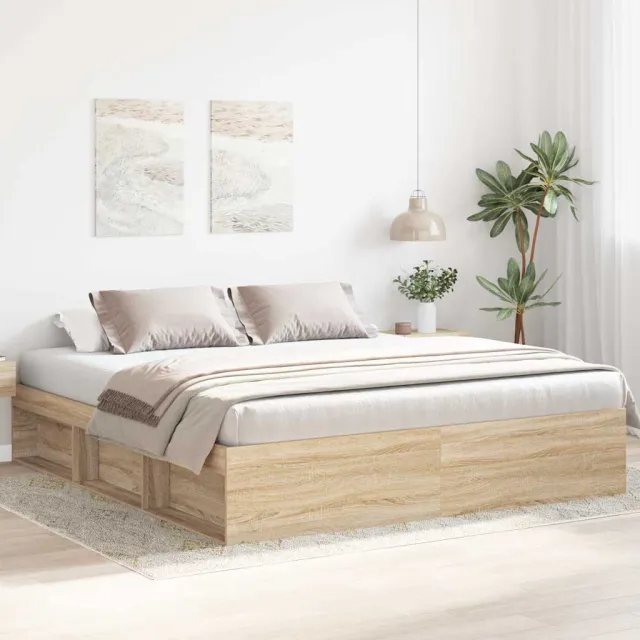 vidaXL Bedframe sonoma eikenkleurig 180x200 cm Super King Size Bruin