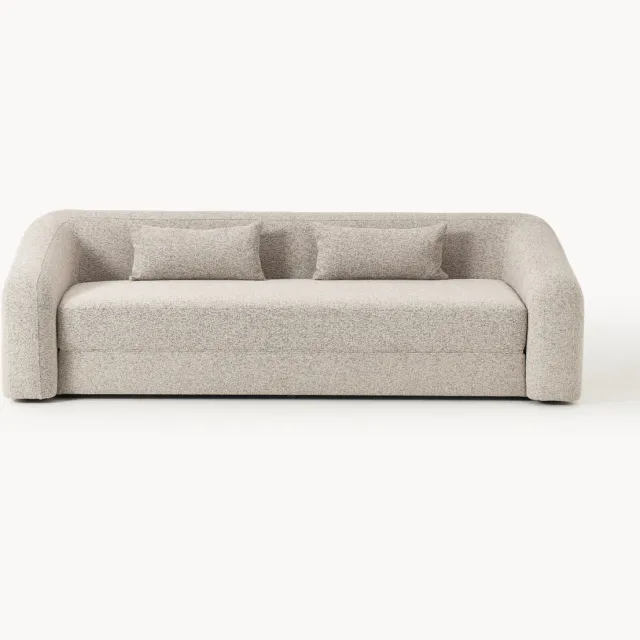 Westwing Collection Bouclé slaapbank Eliot (3-zits) Beige