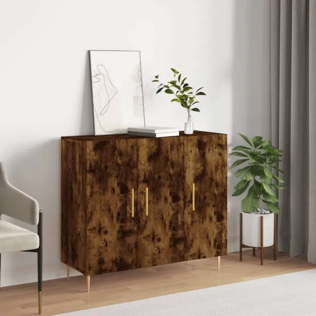 vidaXL Dressoir 90x34x80 cm bewerkt hout gerookt eikenkleurig, foto 2