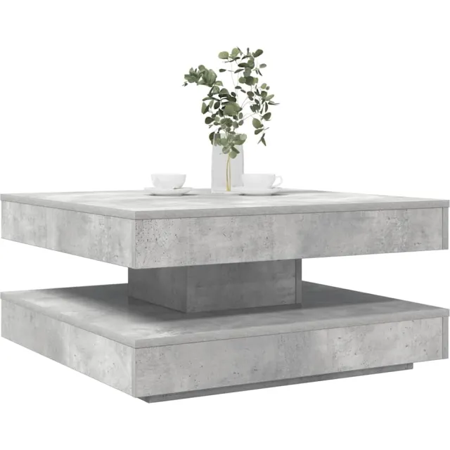vidaXL Salontafel 360 graden draaibaar 70x70x34,5 cm betongrijs