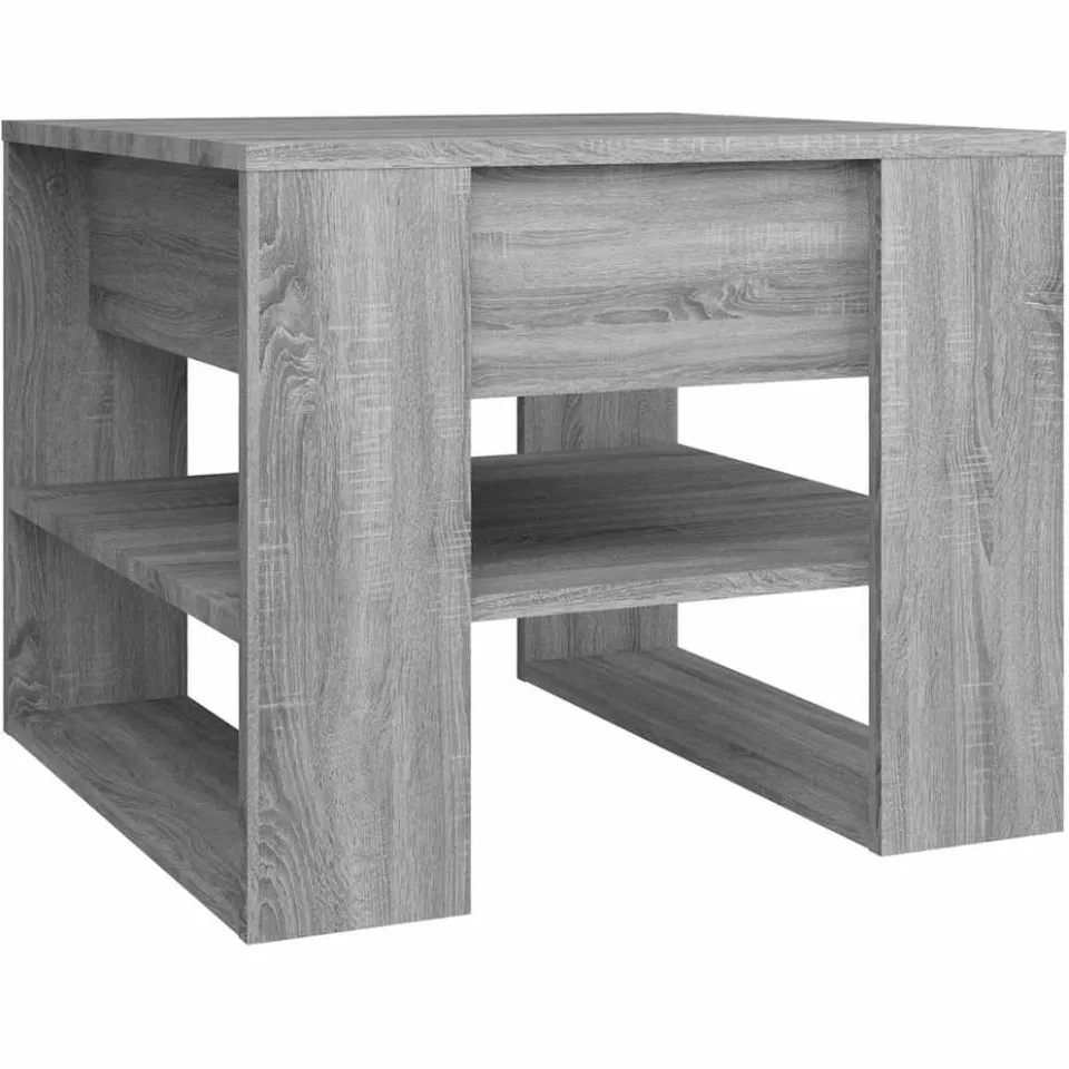 vidaXL Salontafel 55,5x55x45 cm bewerkt hout grijs sonoma eikenkleurig, foto 4