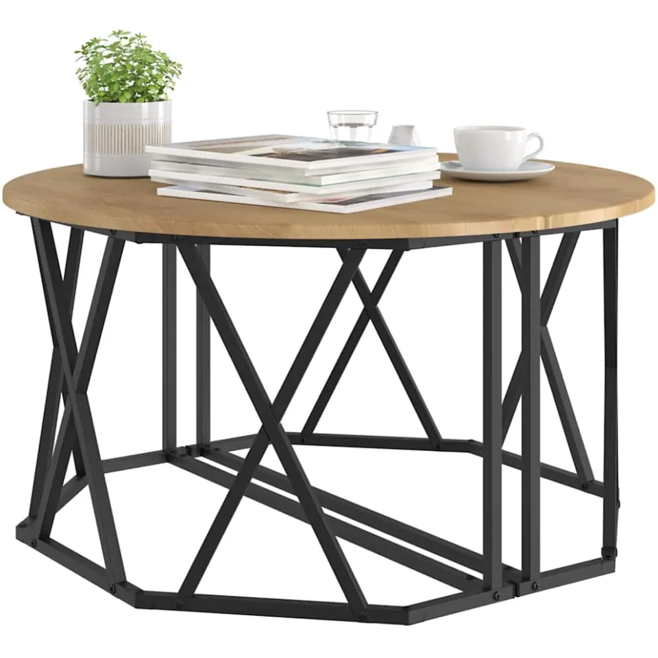 vidaXL Salontafel Artisan Eiken 80 x 80 x 42 cm, foto 3