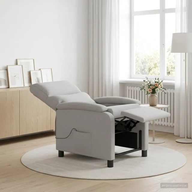 vidaXL Massage Recliner Wolkengrijs Stof
