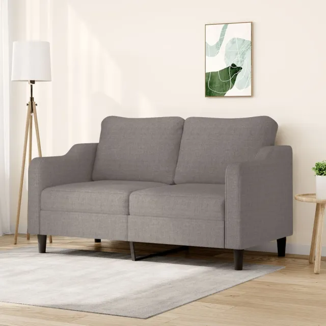 vidaXL Tweezitsbank 140 cm stof taupe