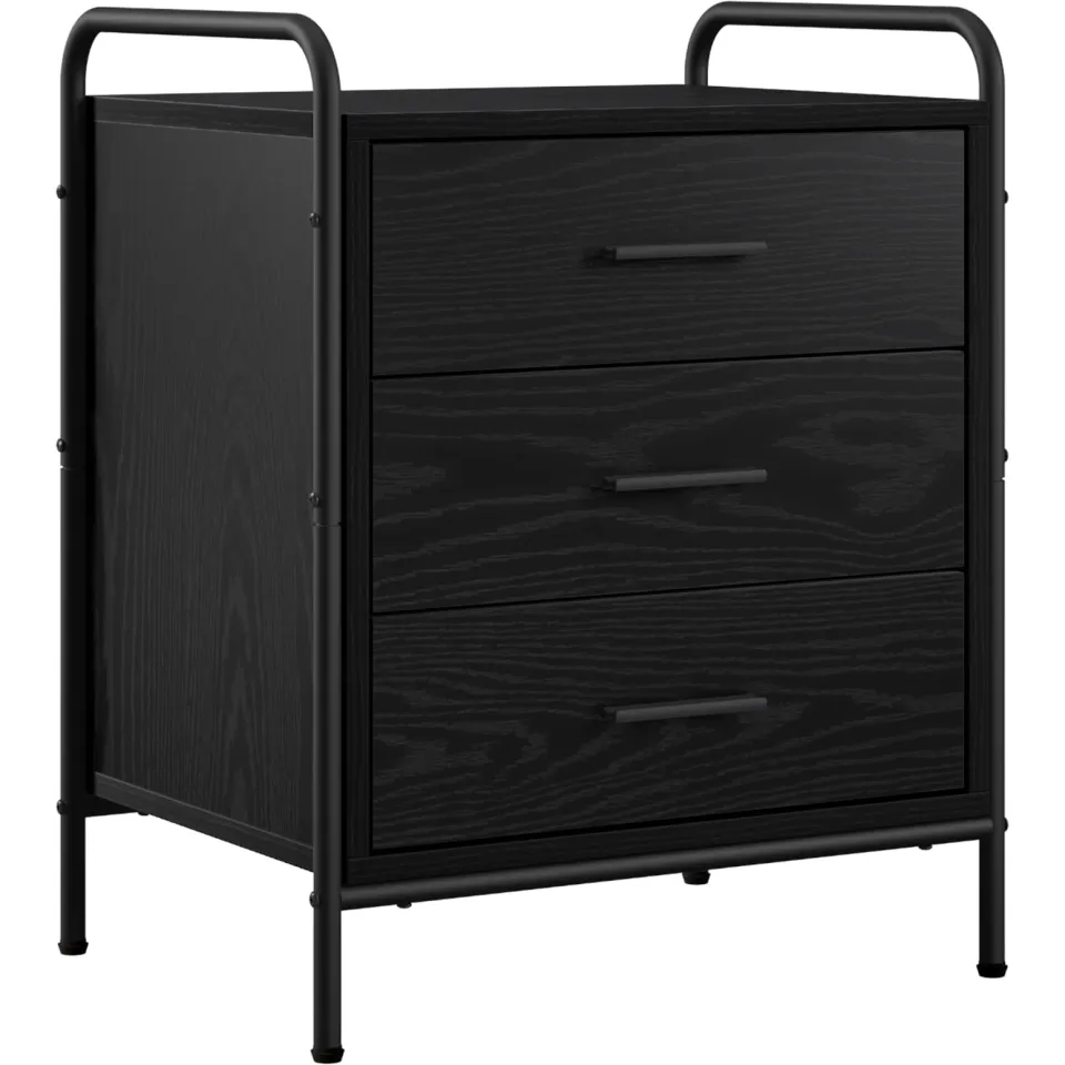 vidaXL Nachtkastje 2 st Zwart eiken 48 x 36,5 x 60 cm Bewerkt hout