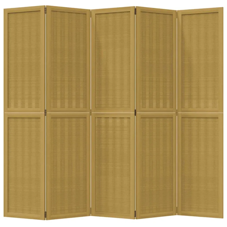 vidaXL Kamerscherm met 5 panelen massief paulowniahout bruin, foto 4