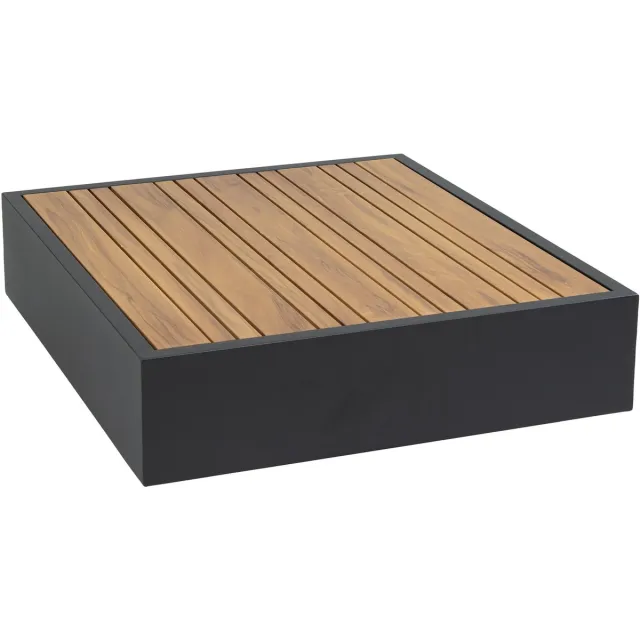 Normin Bijzettafel Fosega 70x77cm | Wood/Matt Black | Aluminium Hout