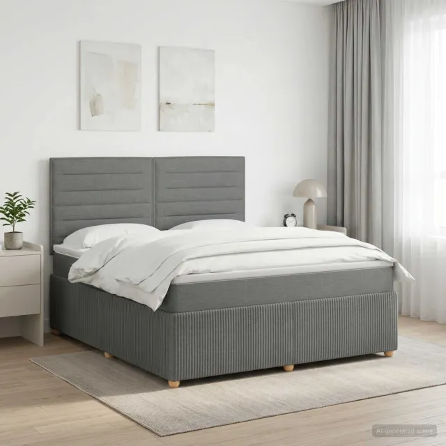 vidaXL Boxspringbed met matras Donkergrijs 180 x 200 cm Stof