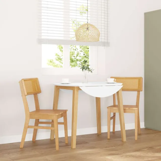 vidaXL Eetkamerstoelen 2 st massief hout rubber Bruin