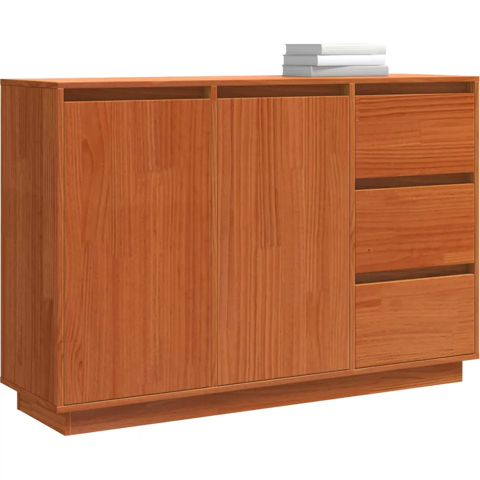 vidaXL Dressoir Bruin Eiken 111 x 34 x 75 cm Massief grenenhout