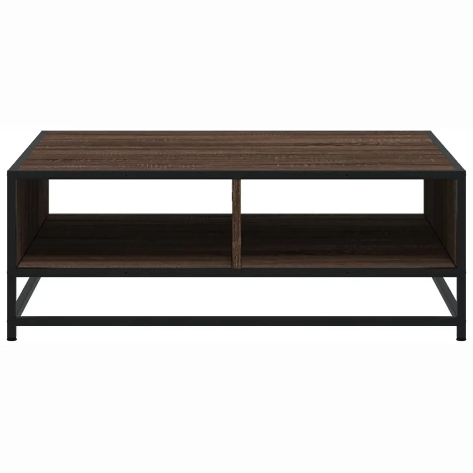 vidaXL Salontafel 80x80x30 cm bewerkt hout en metaal bruin eikenkleur, foto 4