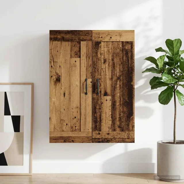vidaXL Wandkast Oud hout 69,5 x 34 x 90 cm Bewerkt hout Bruin