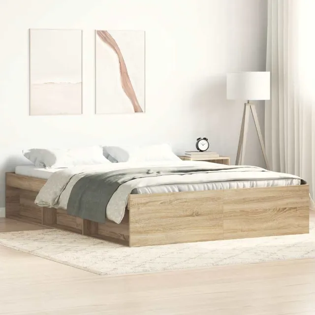 vidaXL Bedframe sonoma eikenkleurig 140x200 cm Bruin