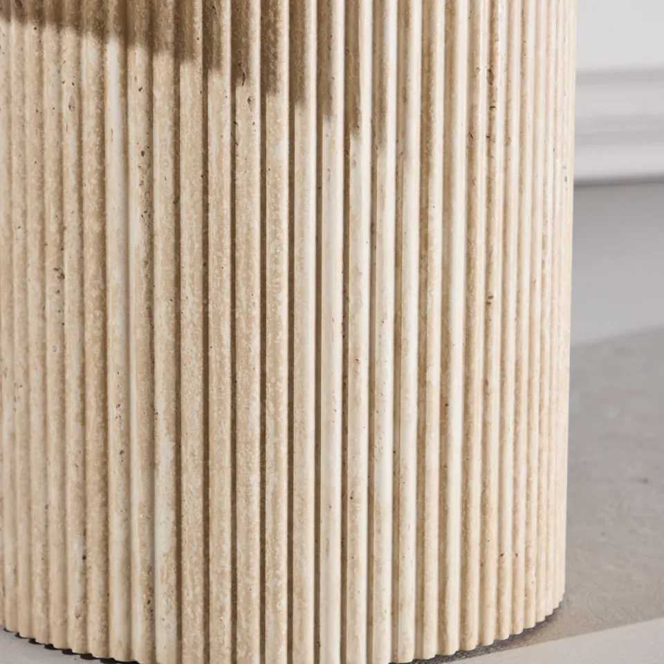 Nest living Micah houten bijzettafel beige - Ø 60 cm, foto 5