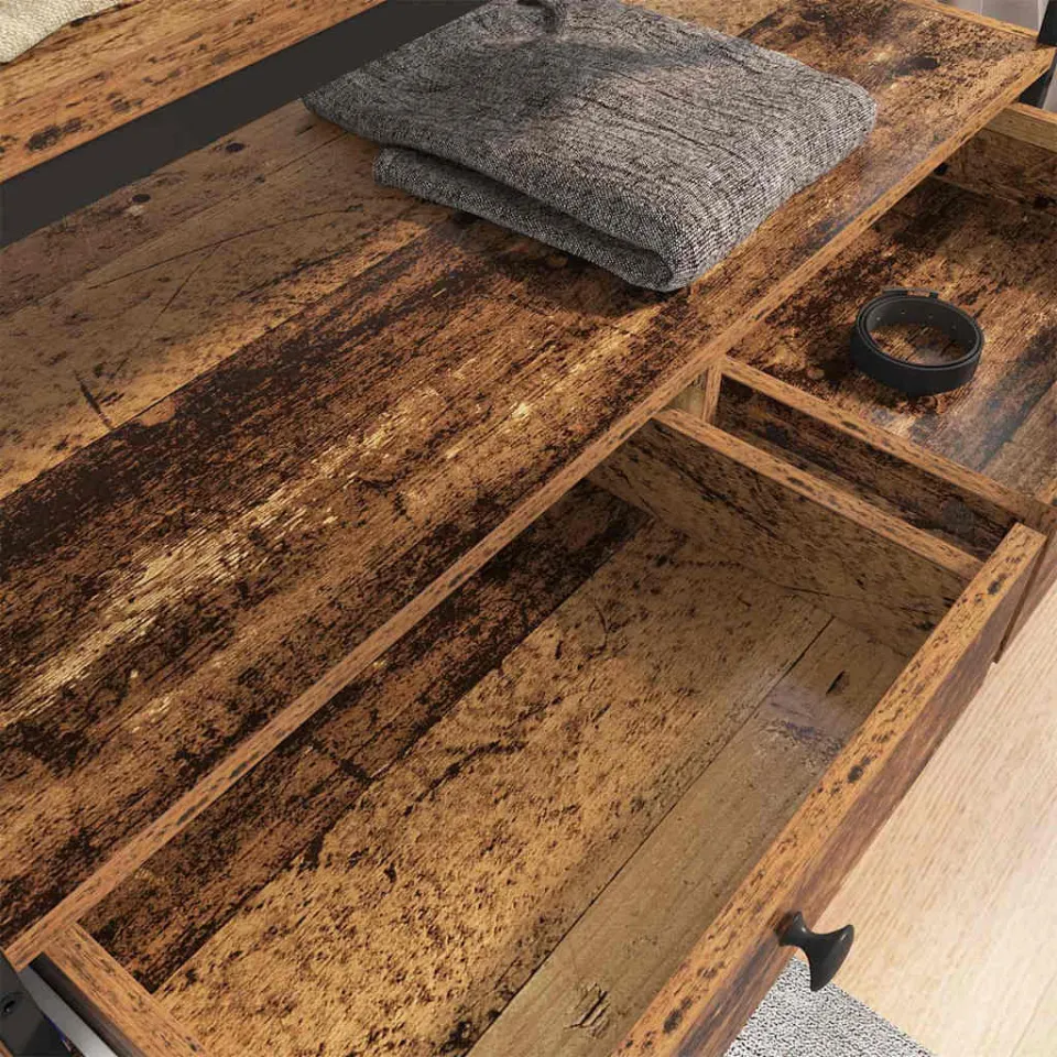 vidaXL Kledingkast Oud hout 89 x 39 x 184.5 cm Bewerkt hout bruin, foto 3