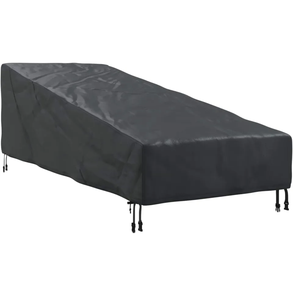 vidaXL Tuinmeubelhoes 203 x 81 x 63 cm 210D Oxford Stof Rechthoekig zwart, foto 2