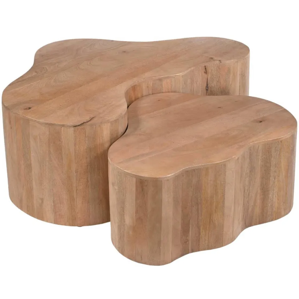 Giga Meubel Salontafel Moos - Organisch Naturel Hout - 70x50x30cm, foto 3