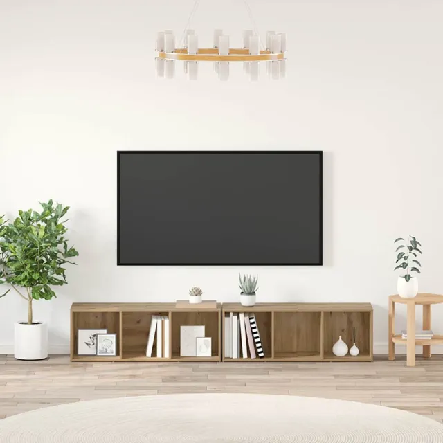 vidaXL Tv-meubelset 2 st 37 x 35 x 107cm Artisan Eiken Bruin