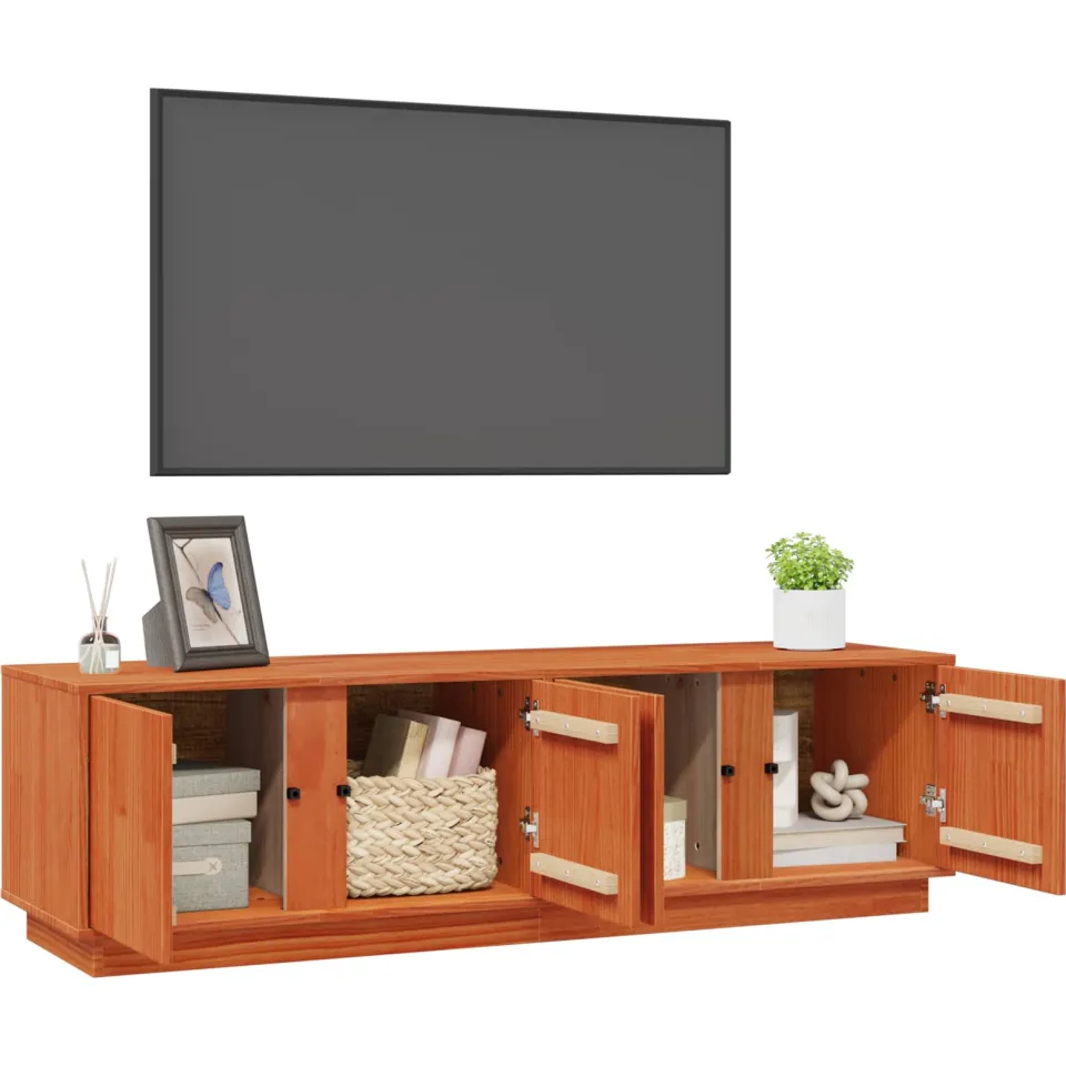 vidaXL TV-kast Waskleur Bruin 140 x 40 x 40 cm Massief grenenhout, foto 4