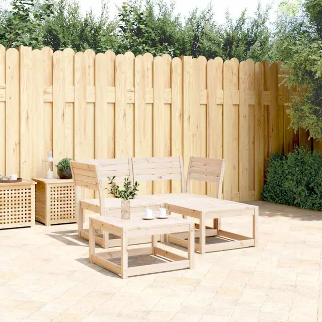 vidaXL 3-delige Loungeset massief grenenhout bruin, foto 2