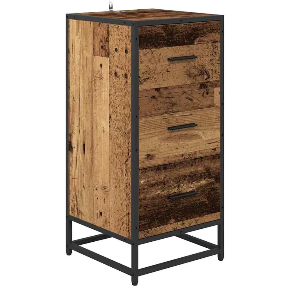 vidaXL Dressoir Oudhout 35,5 x 35 x 76 cm bruin, foto 3
