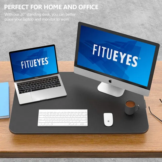 FITUEYES Bureau – office desk – premium kwaliteit bureau – thuiskantoor – duurzaam Teak&Black
