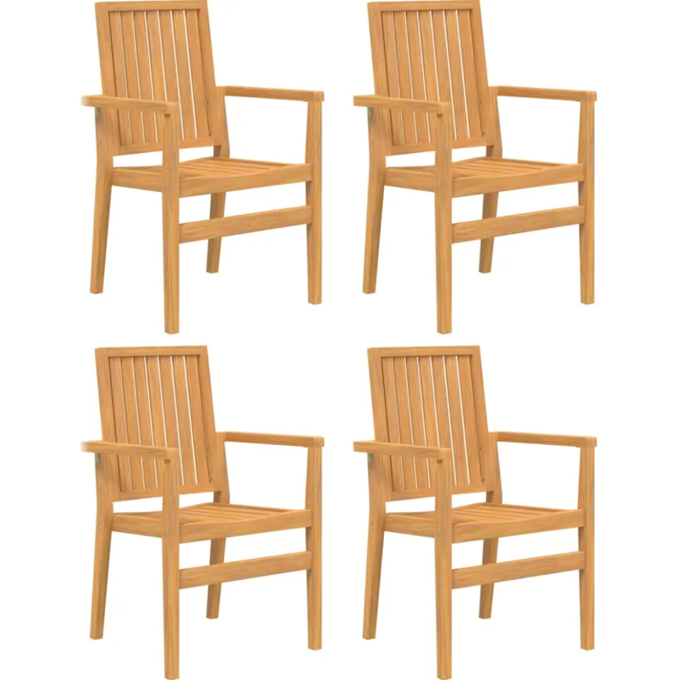 vidaXL 5-delige Tuinset massief teakhout Bruin