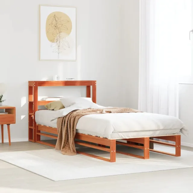 vidaXL Bedframe zonder matras massief grenenhout wasbruin 100x200 cm bruin