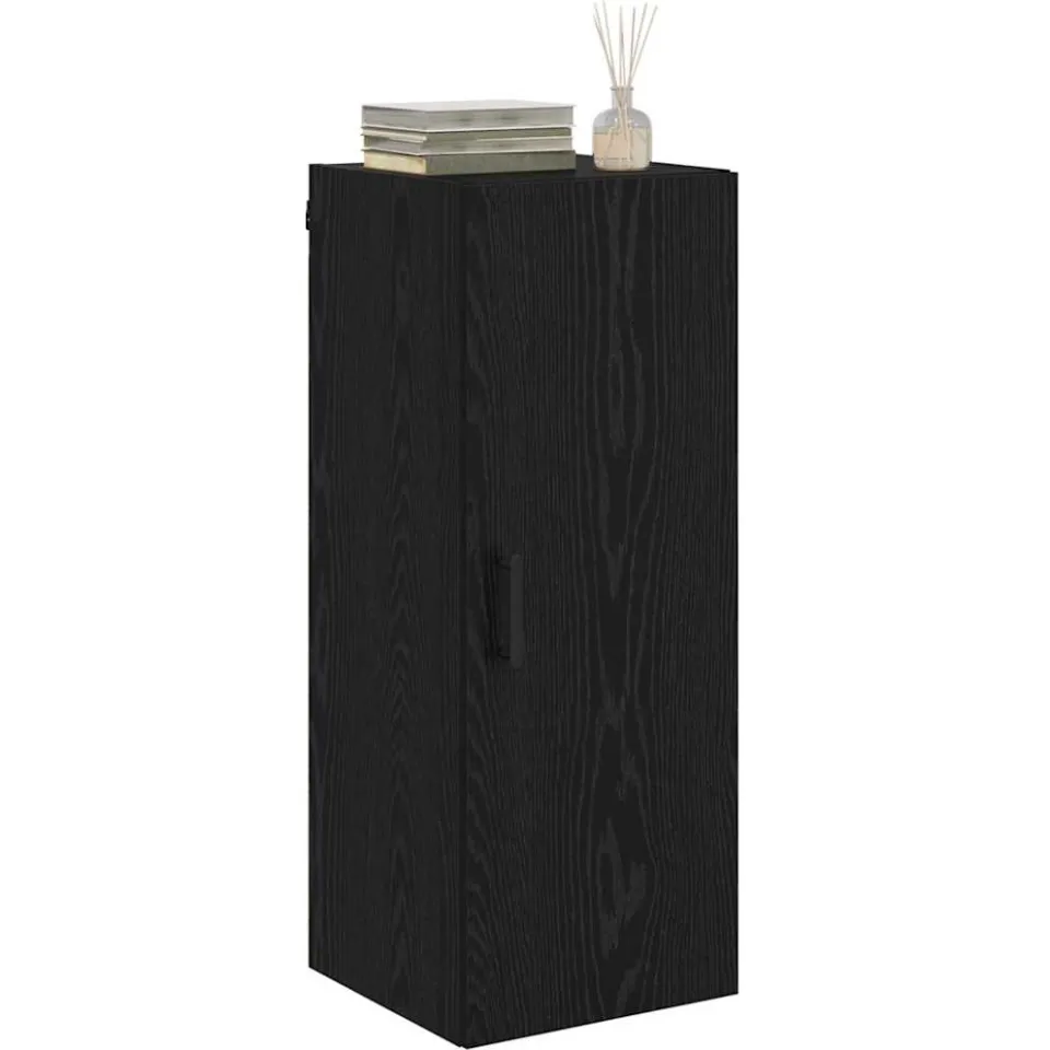 vidaXL Wandkast Zwart Eiken 34,5 x 34 x 90 cm Bewerkt hout, foto 2