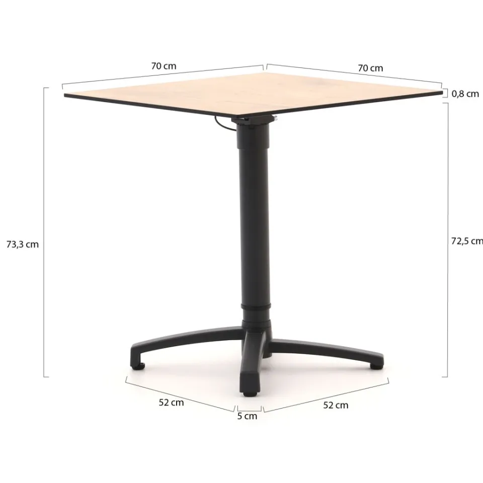 Forza Furniture Forza Pazzia/Canzo 70cm barset 3-delig stapelbaar verstelbaar taupe, foto 3