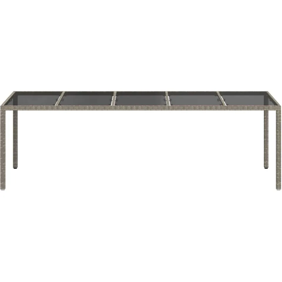 vidaXL Tuinstafel Grijs poly rattan