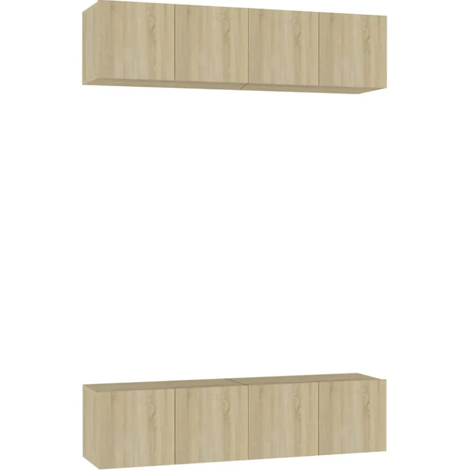 vidaXL Tv-meubelen 4 st 60x30x30 cm bewerkt hout sonoma eikenkleurig, foto 3