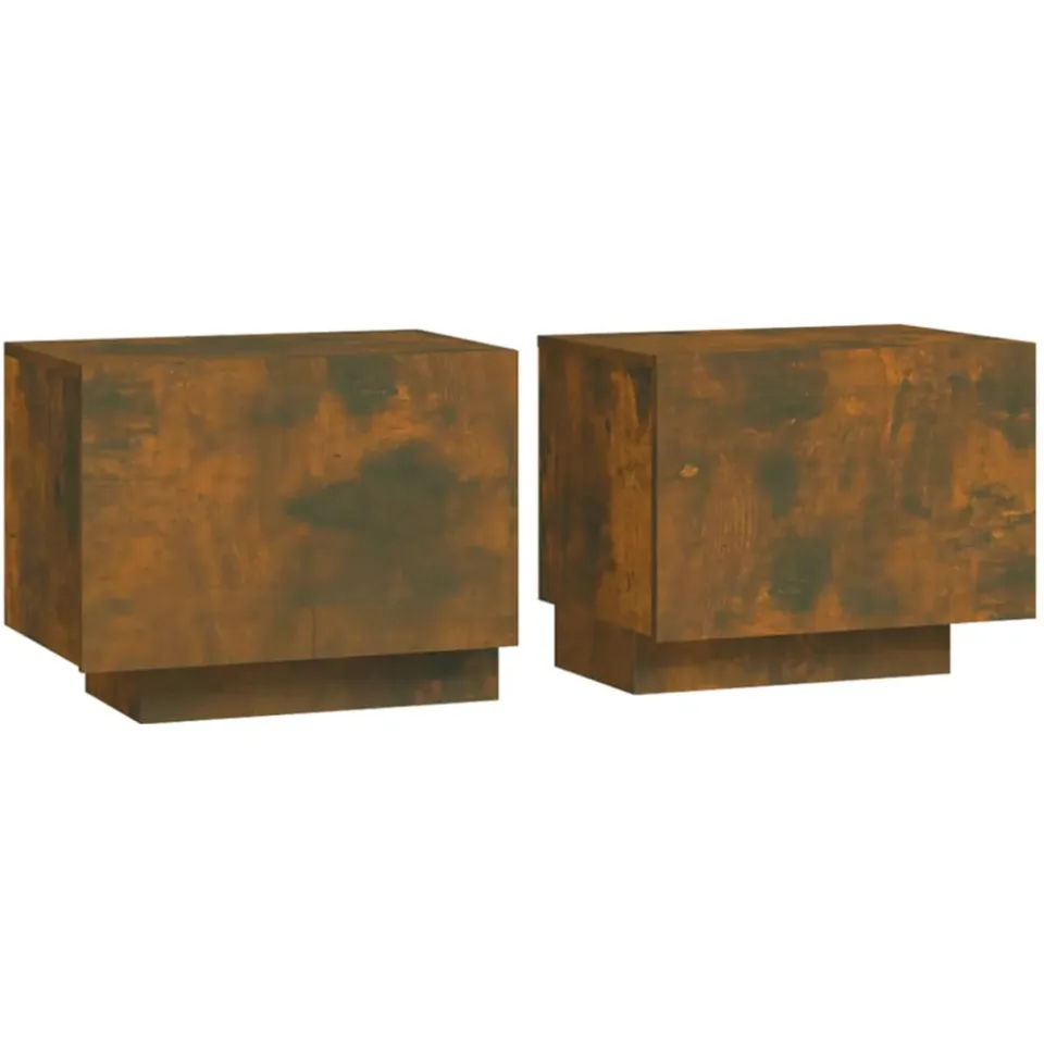 vidaXL Nachtkastje 100x35x40 cm bewerkt hout gerookt eikenkleurig, foto 3