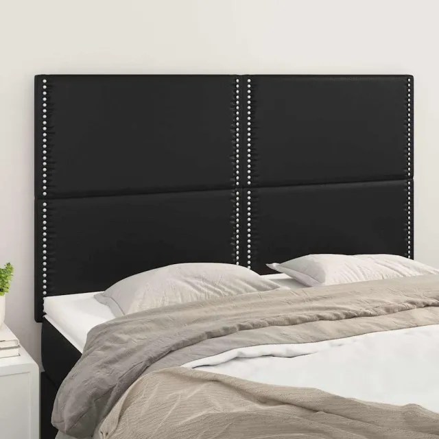 vidaXL Hoofdbord zwart 144x5x118/128 cm kunstleer