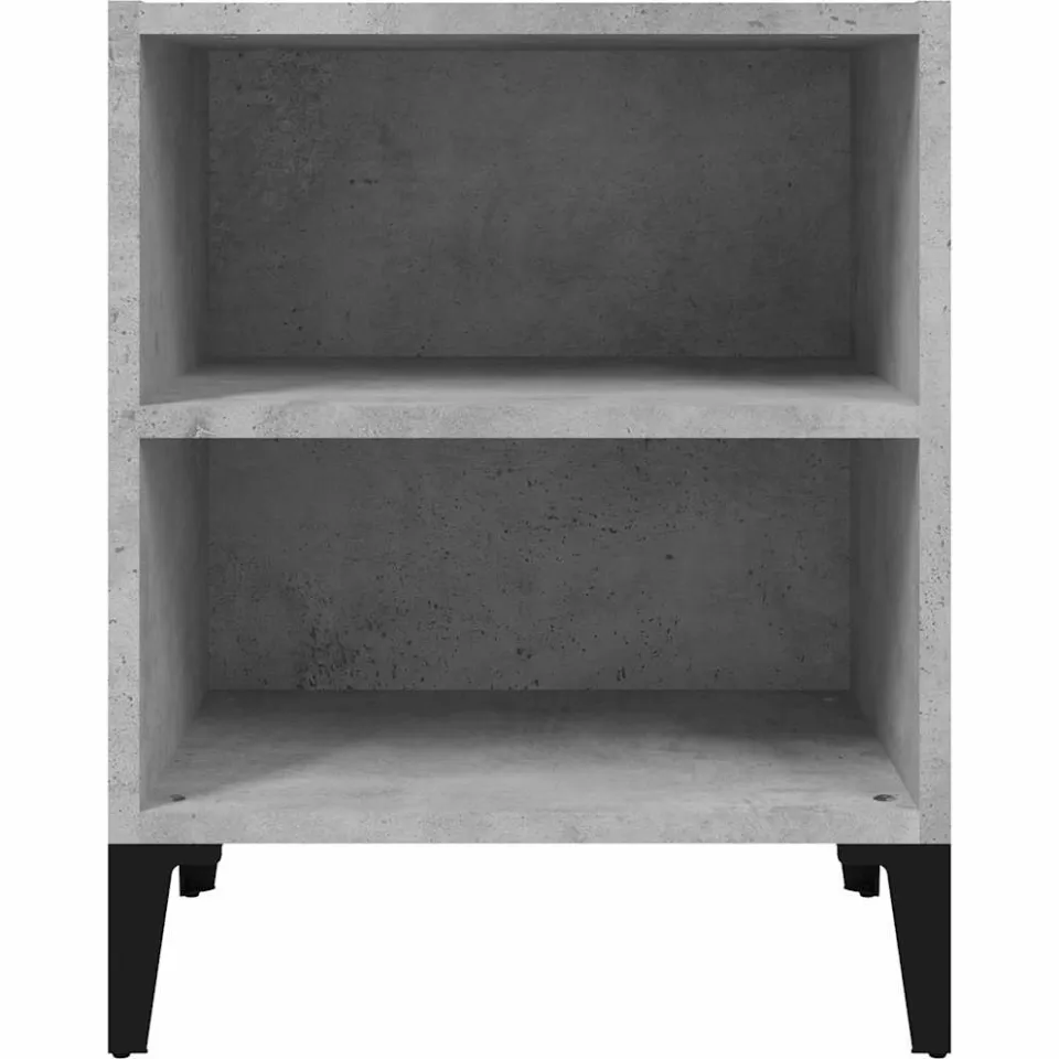 vidaXL Nachtkastje met metalen poten 40x30x50 cm betongrijs