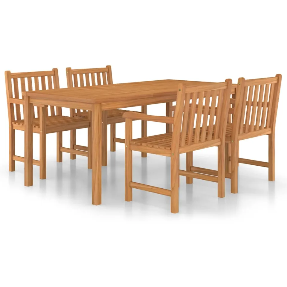 vidaXL 5-delige tuinset 180x90 cm massief teakhout bruin, foto 3