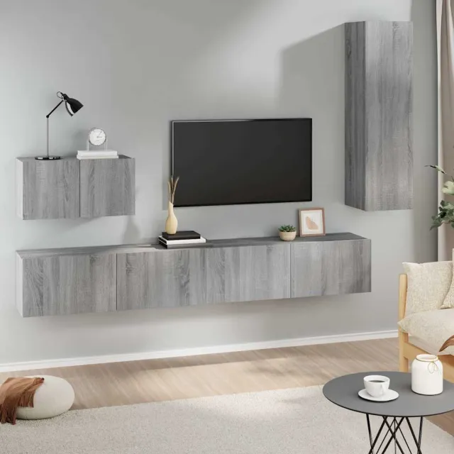 vidaXL 4-delige Tv-meubelset bewerkt hout grijs sonoma eikenkleurig, foto 2