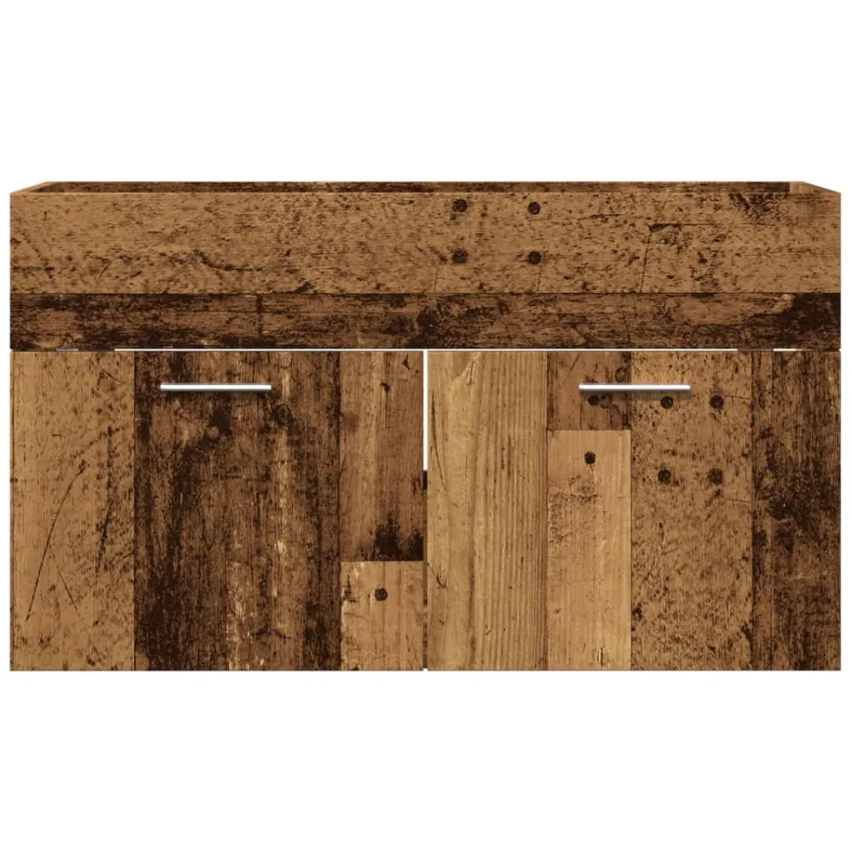 vidaXL Wastafelkast 90x38,5x46 cm bewerkt hout oud houtkleurig bruin, foto 4