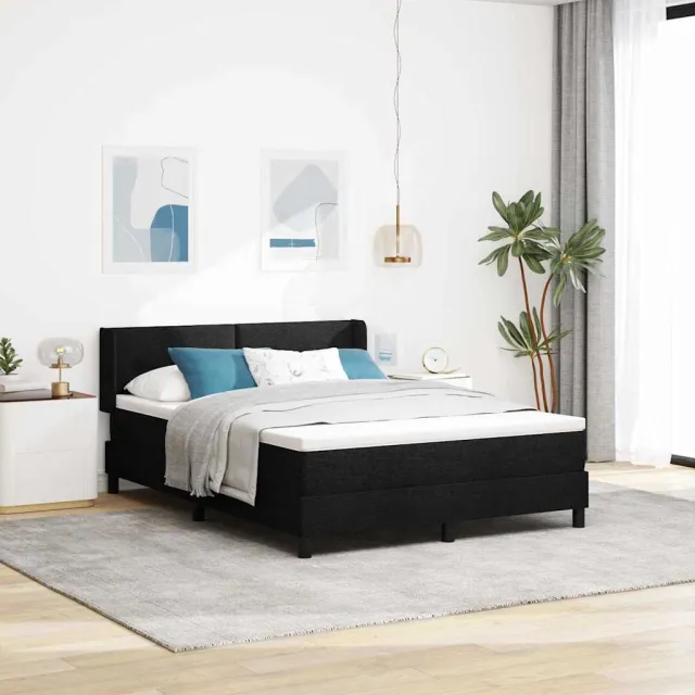 vidaXL Boxspringbed met hoofdeinde Zwart 200 x 160 cm Stof