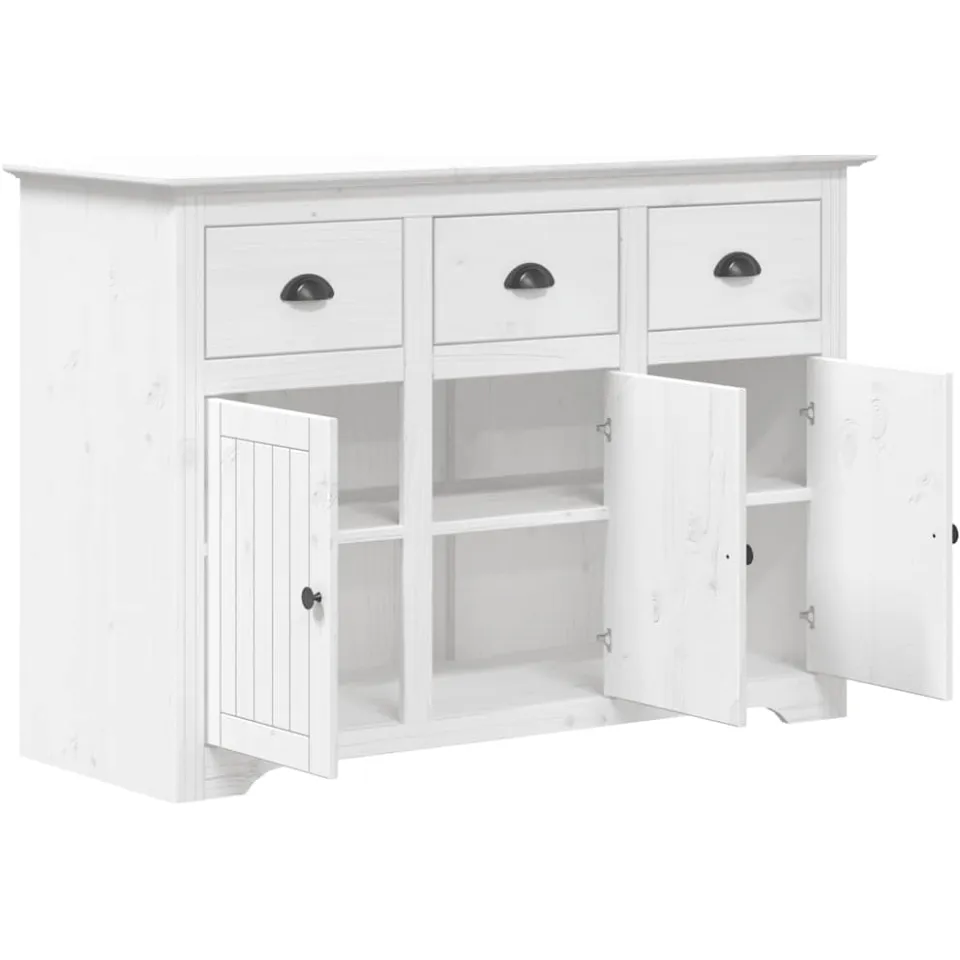 vidaXL Dressoir BODO 115,5x44x80 cm massief grenenhout wit, foto 4