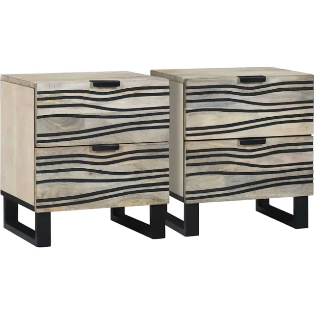 vidaXL Nachtkastje 2 st Wit 40 x 33 x 46 cm Bewerkt hout