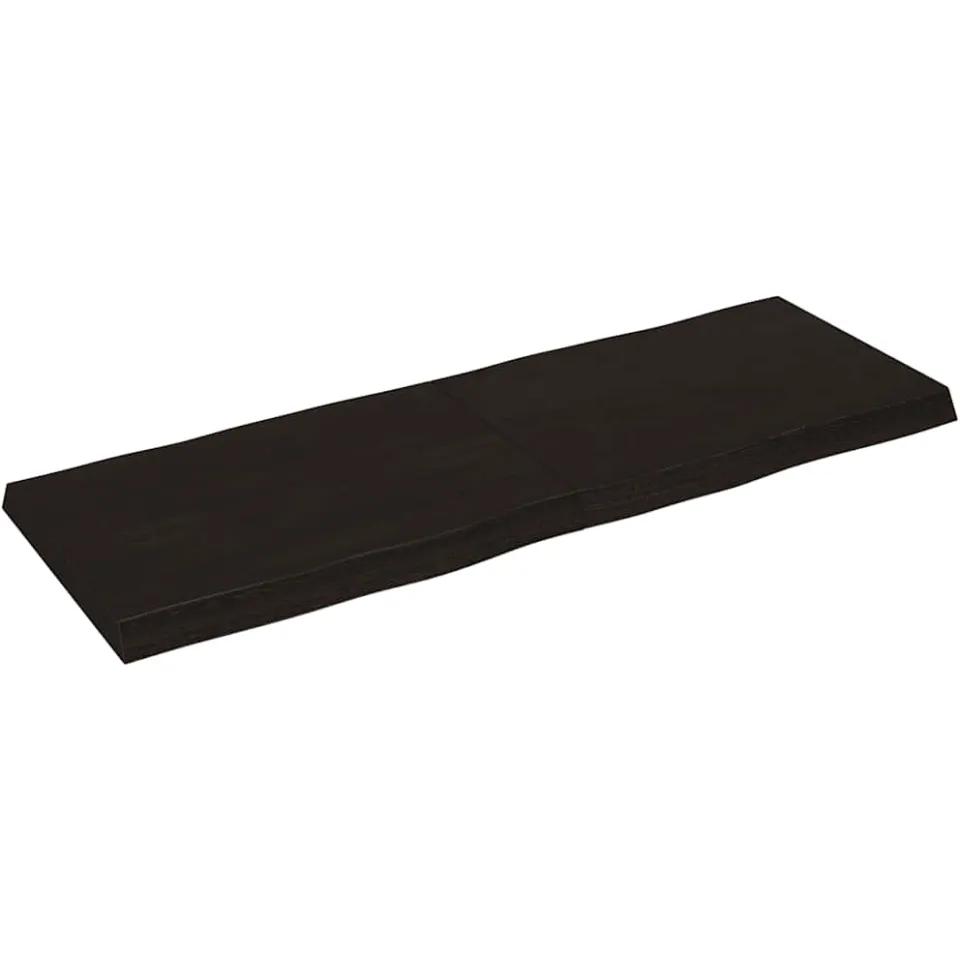 vidaXL Tafelblad natuurlijke rand 140x50x(2-6)cm eikenhout donkerbruin, foto 2