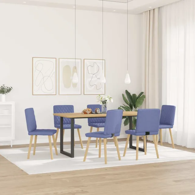 vidaXL Eetkamerstoelen 6 st stof jeansblauw blauw, foto 2