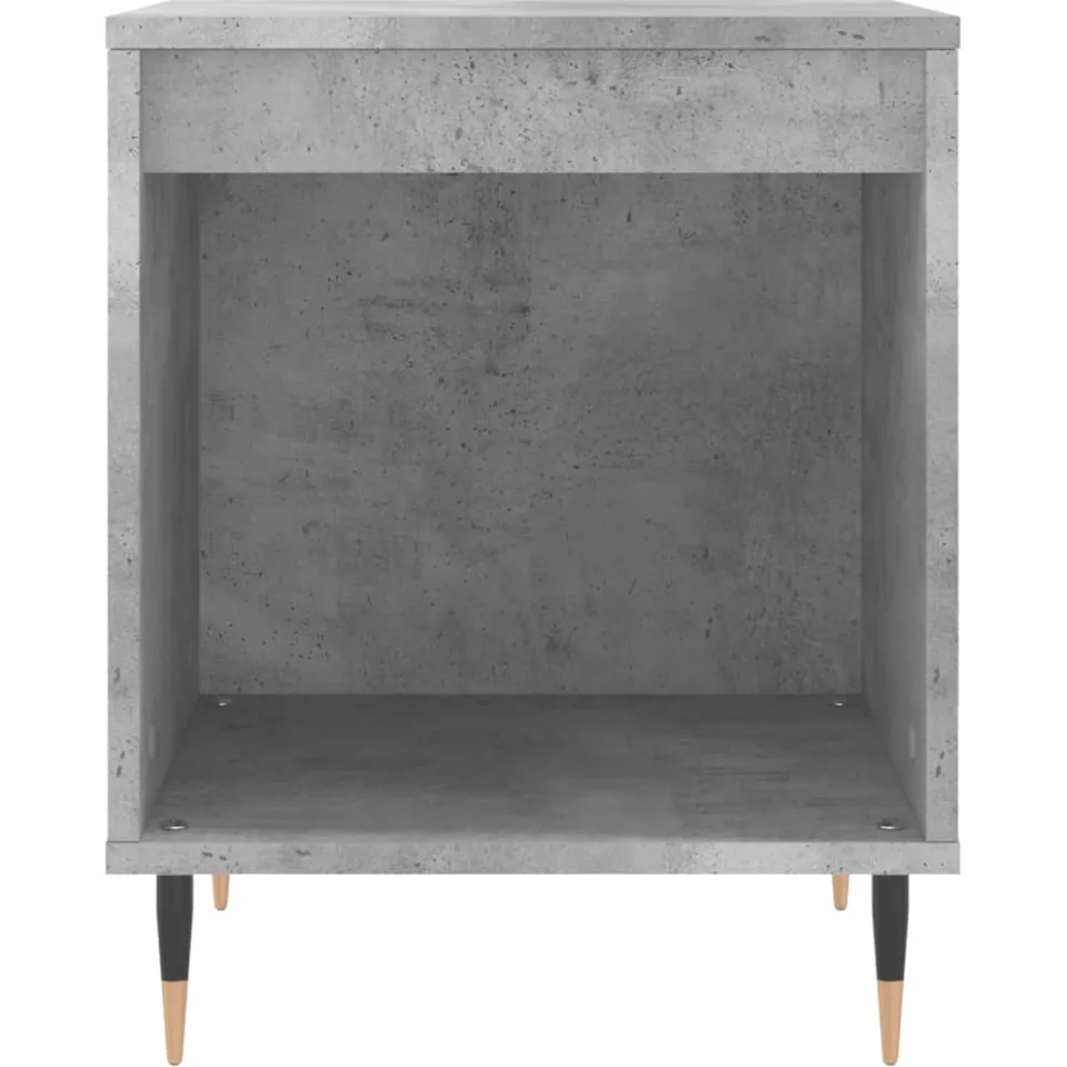 vidaXL Nachtkastjes 2 st 40x35x50 cm bewerkt hout betongrijs grijs, foto 4