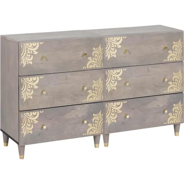 vidaXL Dressoir 2 st 60 x 33 x 75 cm Massief Mango Hout Grijs