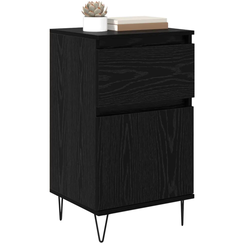vidaXL Dressoir Zwart eiken 35 x 40 x 70 cm Bewerkt hout