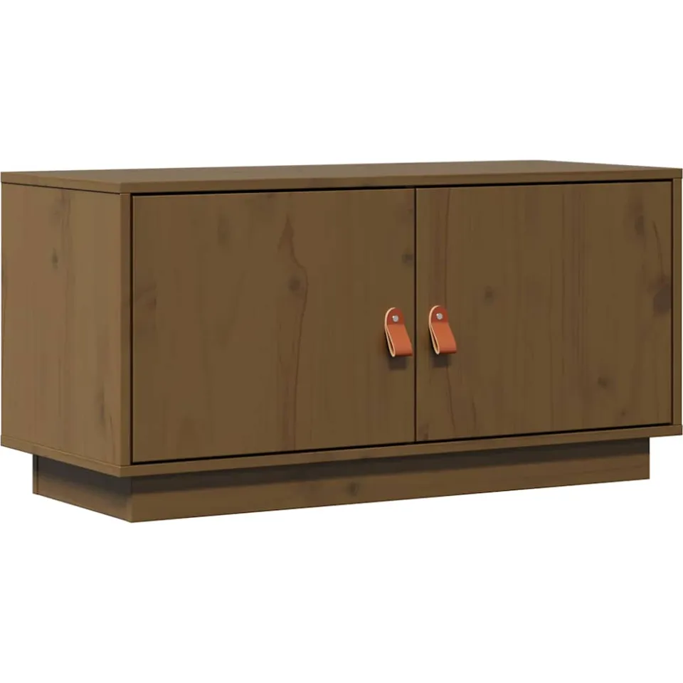 vidaXL Tv-meubel 80x34x40 cm massief grenenhout honingbruin bruin, foto 3