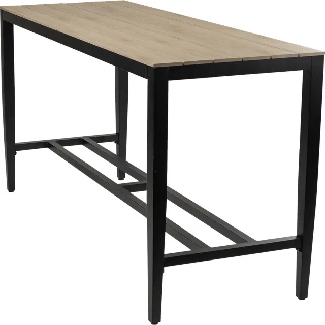 4 Seizoenen Tuinmeubelen Rechthoekige bartafel Cyprus 200 cm | 6 personen | Wood/Black | Polywood & aluminium Black, Wood