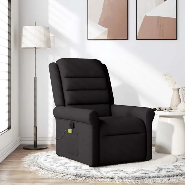 vidaXL Massagestoel - verstelbaar - stof - zwart
